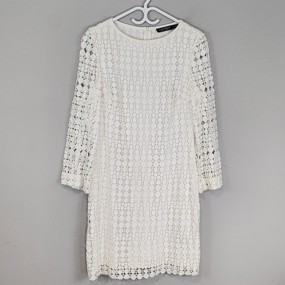 Ralph Lauren Geometric Lace Shift Dress Sz. 10 - Picture 2 of 9